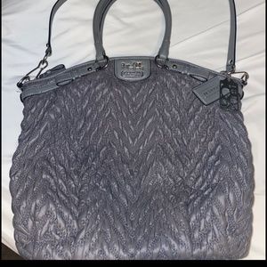 Coach Madison Quilted Chevron Nylon Lindsey Satchel